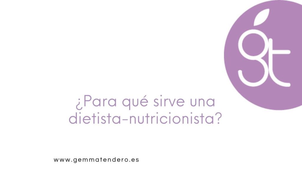 Logotipo GS con fondo blanco y texto “¿Para qué sirve una dietista-nutricionista?”
